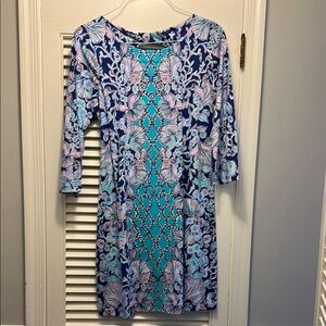 Floral Blue and Pink Dress